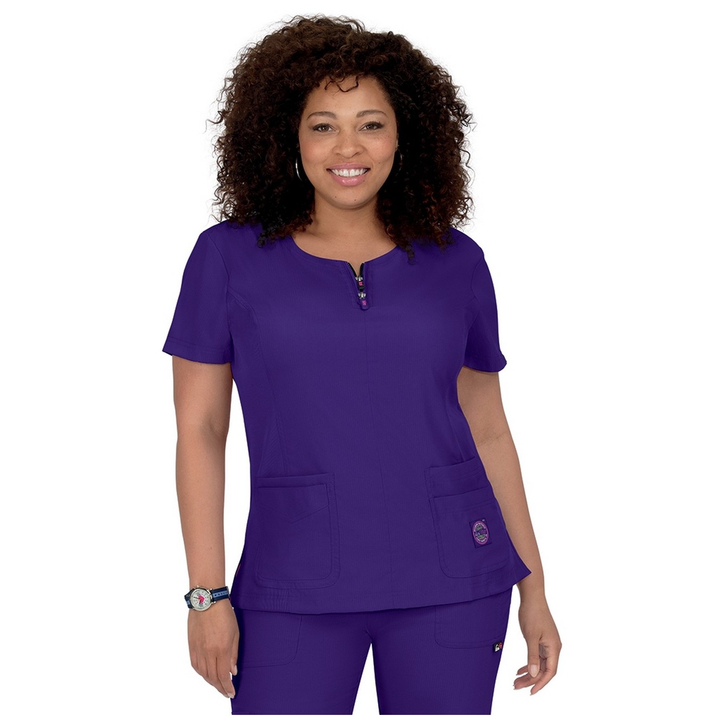 317 Koi Lite™ Scrubs Serenity Double Zipper Top