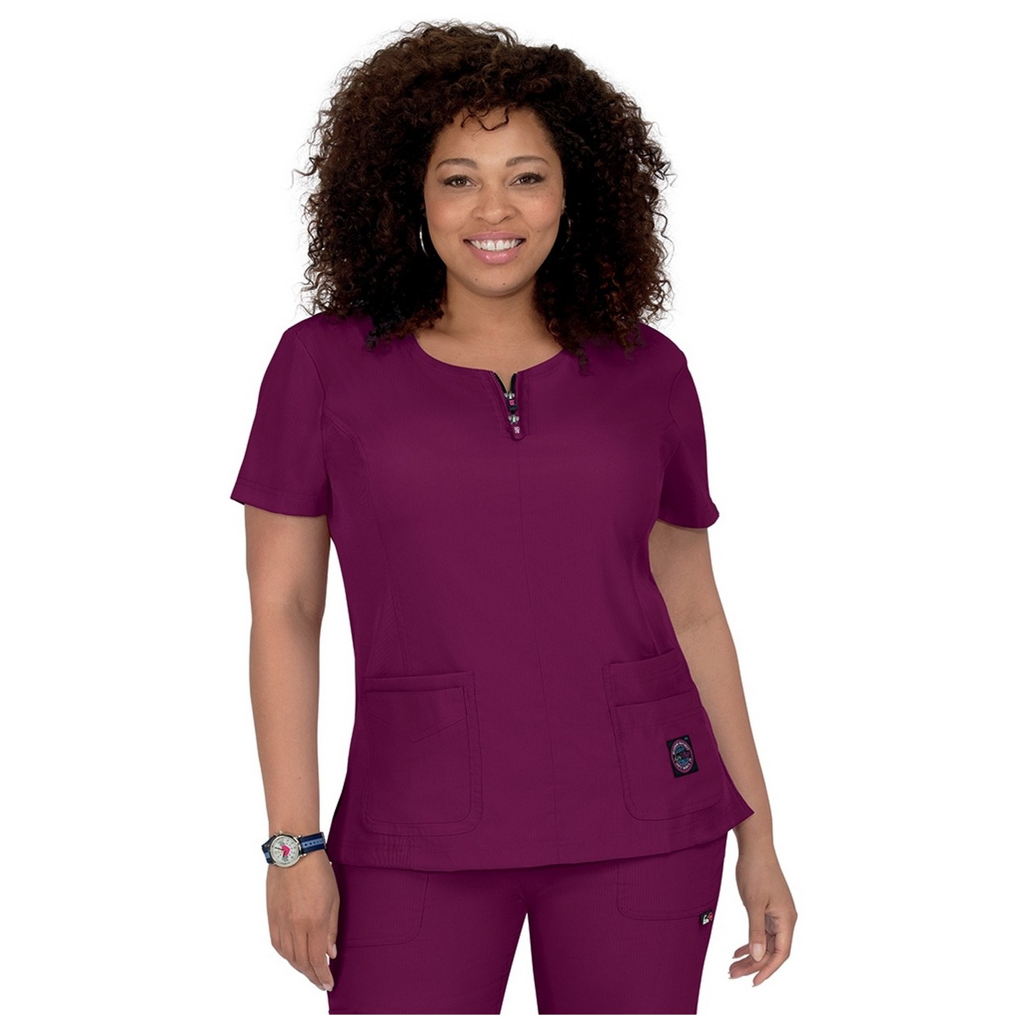 317 Koi Lite ™ Scrubs Serenity Double Zipper Top