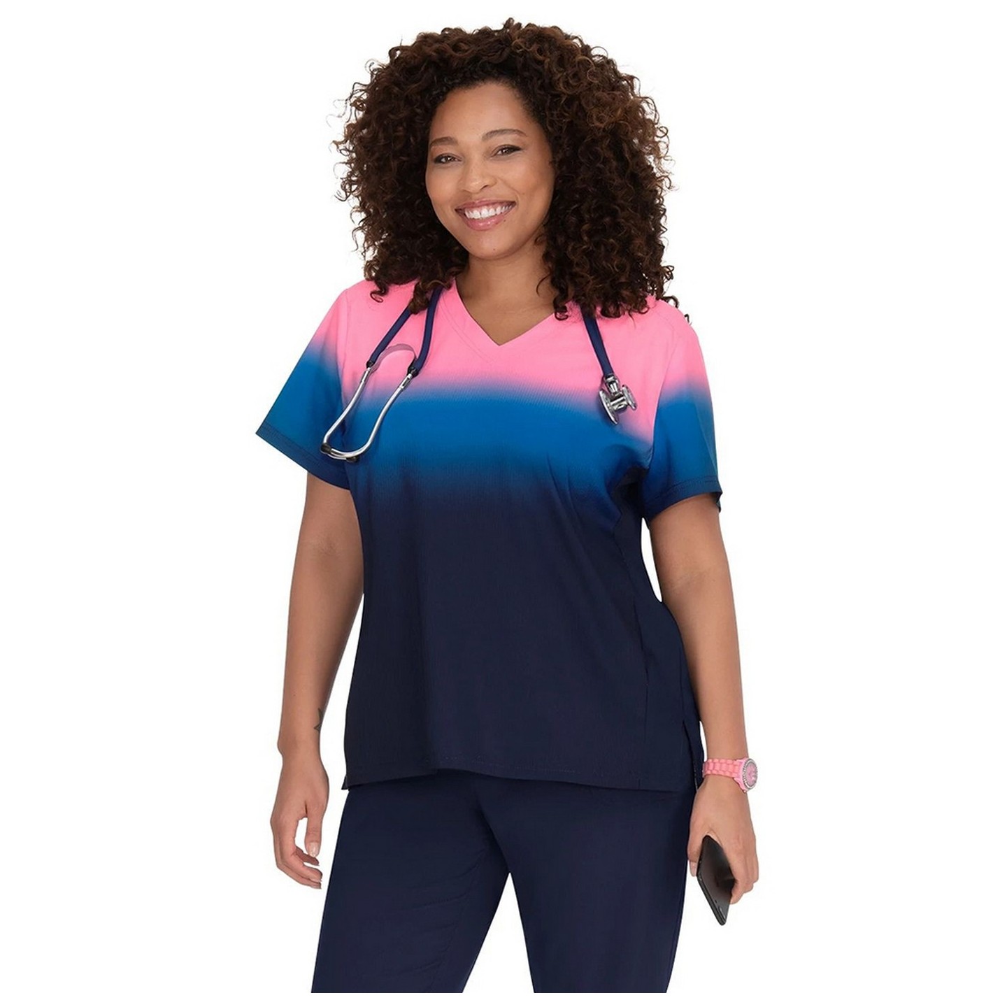 370PR koi Lite Reform Top - Peony Pink/Royal Blue/Navy Ombre