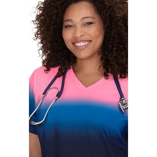 370PR koi Lite Reform Top - Peony Pink/Royal Blue/Navy Ombre