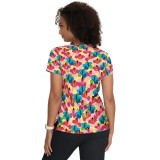 F100PR French Bull by Koi Modern Classic Lulu Print Top - Bora Bora