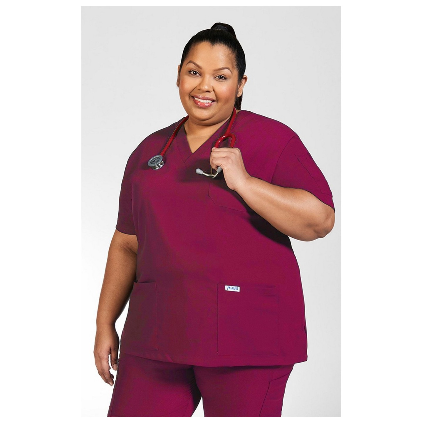 T4010 MOBB Mentality Unisex V-Neck Scrub Top Stretch-Flex Blend