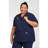 T4010 MOBB Mentality Unisex V-Neck Scrub Top Stretch-Flex Blend