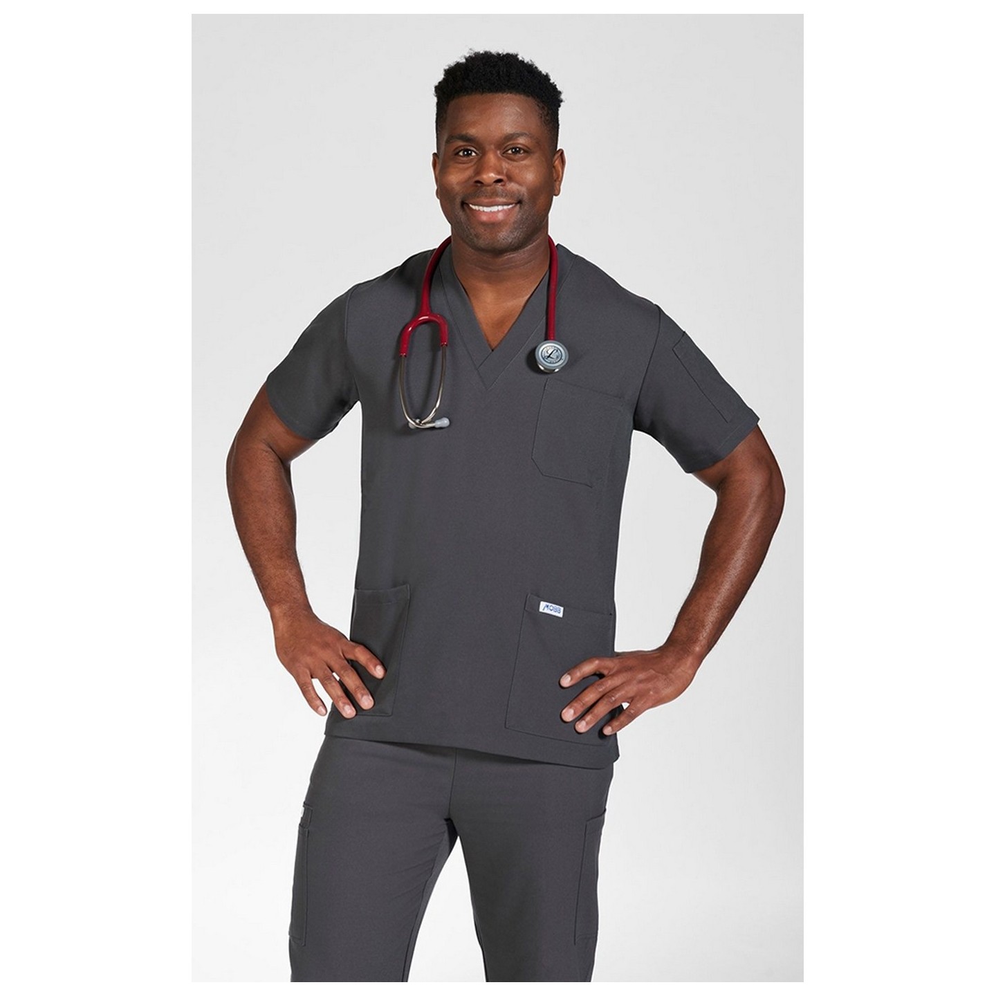 T4010 MOBB Mentality Unisex V-Neck Scrub Top Stretch-Flex Blend