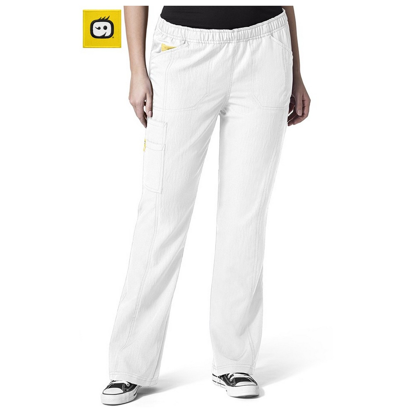 5105 WonderWink Plus Boot Cut Cargo Scrub Pants - White