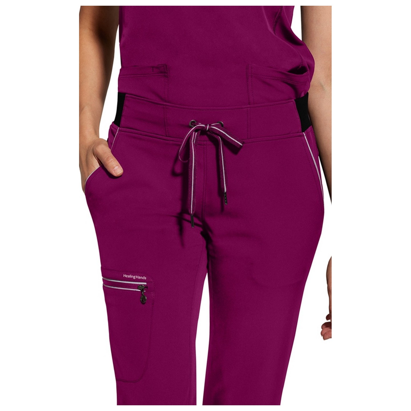 9152 Healing Hands HH360 Nisha Rib Knit Waistband Pant