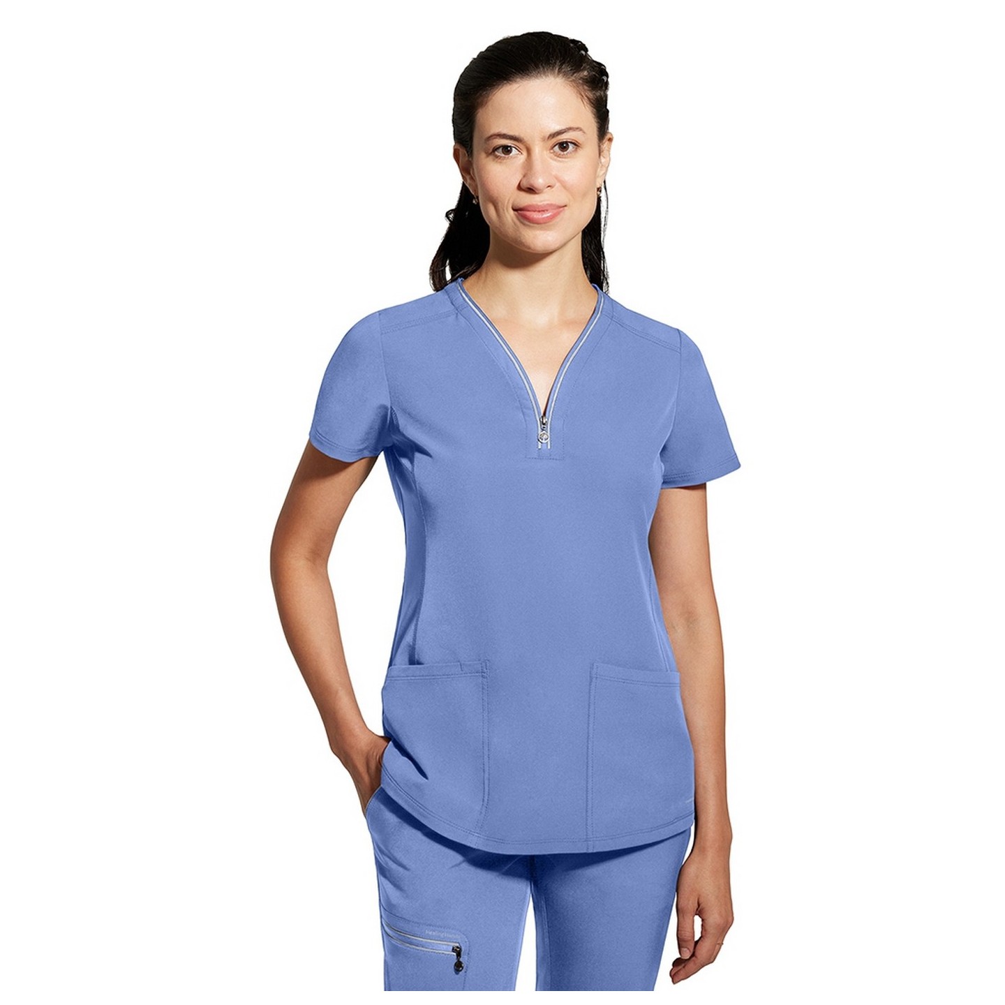 2274 Healing Hands HH360 Sonia Reflective Y-Neck Zip Top 