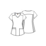 DK875 Dickies Balance V-Neck Top with Rib-Knit Panels