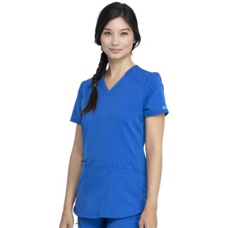 DK875 Dickies Balance Haut a Col en V et Panneaux Latéraux en Tricot Côtelé