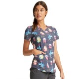 *FINAL SALE CK637 V-Neck Print Top in Science Friends - Cherokee Prints