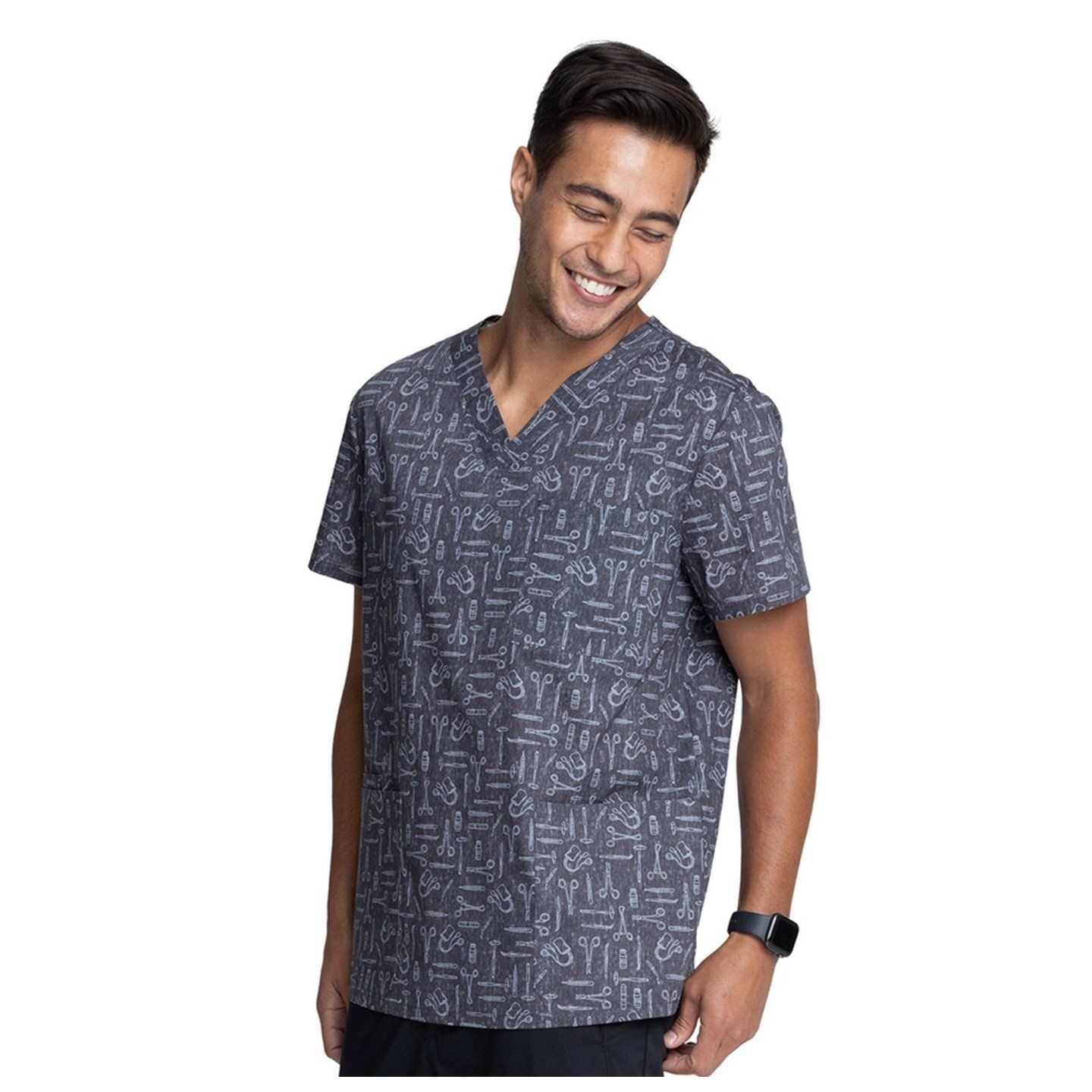 *VENTE FINALE CK691 Cherokee - Top unisexe à col en V imprimé - Instumental Helpers