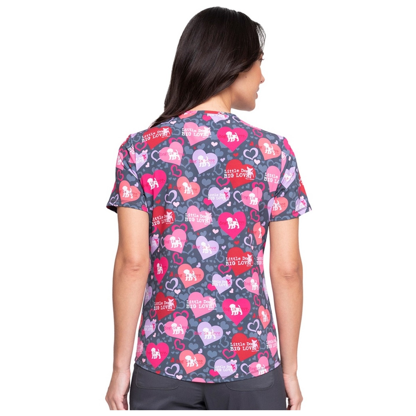 *FINAL SALE CK703 Cherokee V-Neck Print Top in Dog Is Love