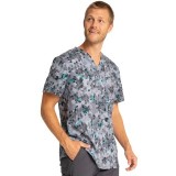 *FINAL SALE CK902 Cherokee Infinity Men's V-Neck Top in Abstract Ways