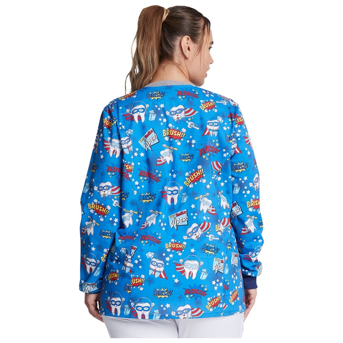 *FINAL SALE DK306 Dickies Prints Snap Front Warm-Up Jacket in Super Smile