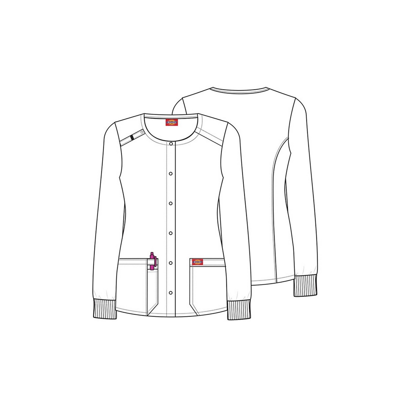 *FINAL SALE DK309 Dickies Prints Snap Front Warm-Up Jacket in Hoo Cares For You?