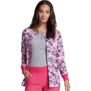 *VENTE FINALE DK309 Veste de survêtement à boutons-pression Dickies Prints en Hoo Cares For You?