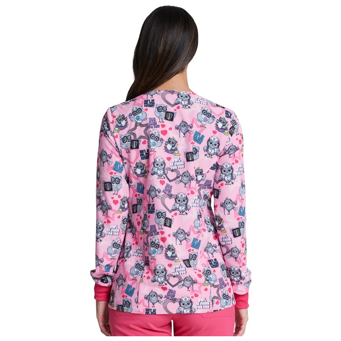 *FINAL SALE DK309 Dickies Prints Snap Front Warm-Up Jacket in Hoo Cares For You?