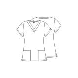 *FINAL SALE DK704 Dickies Prints V-Neck Top in Jungle Buddies