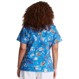 *FINAL SALE DK721 Dickies Prints V-Neck Top in Super Smile