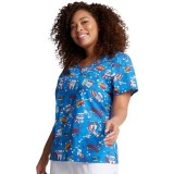*FINAL SALE DK721 Dickies Prints V-Neck Top in Super Smile