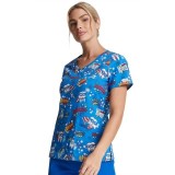 *FINAL SALE DK721 Dickies Prints V-Neck Top in Super Smile