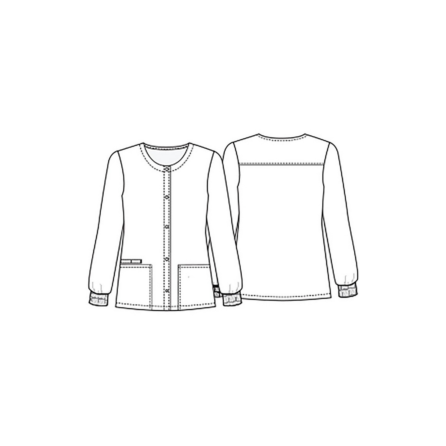 *FINAL SALE CK321 Cherokee Prints Snap Front Print Warm-up Jacket in Science Friends