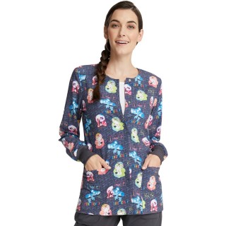 *FINAL SALE CK321 Cherokee Prints Snap Front Print Warm-up Jacket in Science Friends