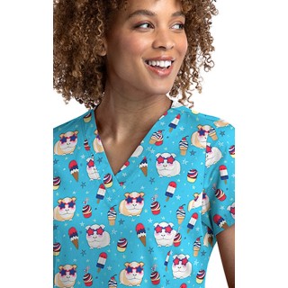 9810 Maevn Haut à Col en V Imprimé pour Femmes - Keep Calm and Sparkle On