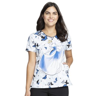 *FINAL SALE TF626 Cherokee V-Neck Print Top in All A Flutter