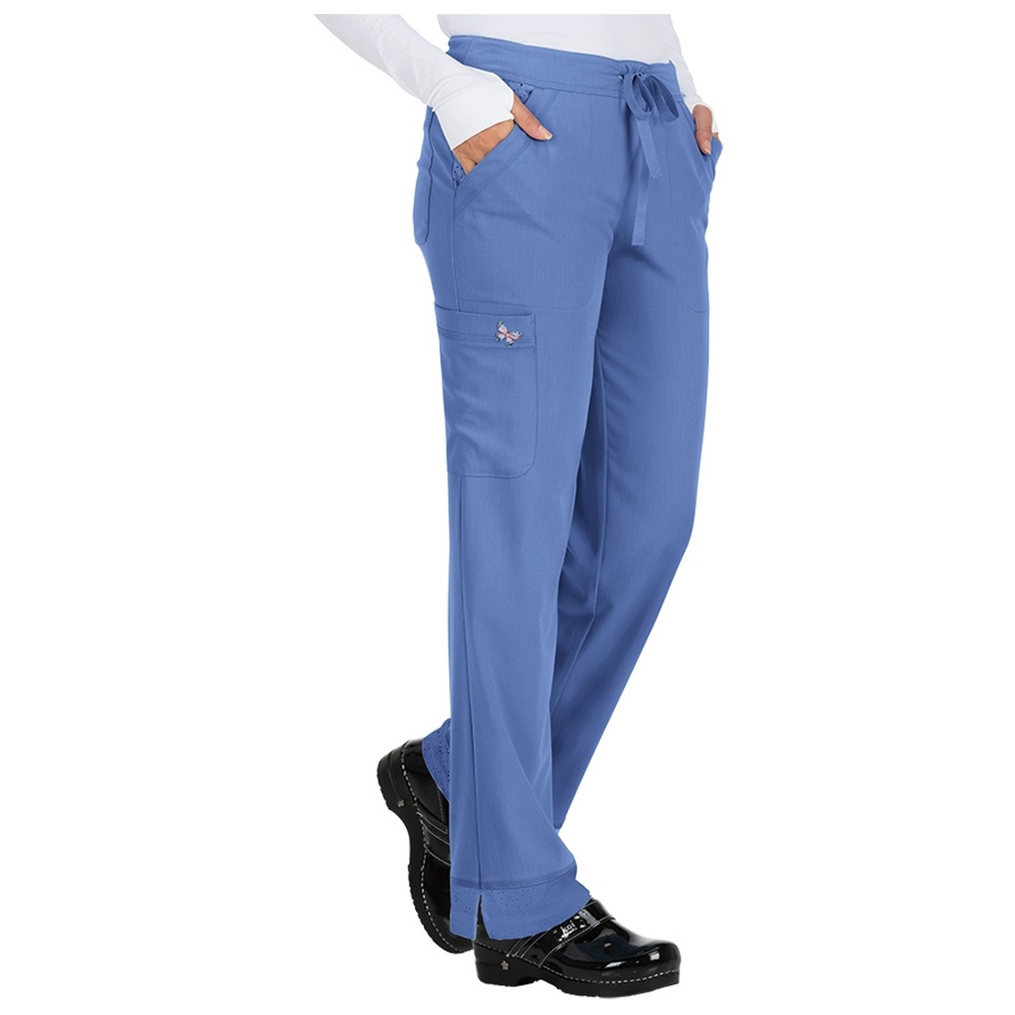 728 Koi Mariposa Maria Drawstring Waist Scrub Pants - True Ceil
