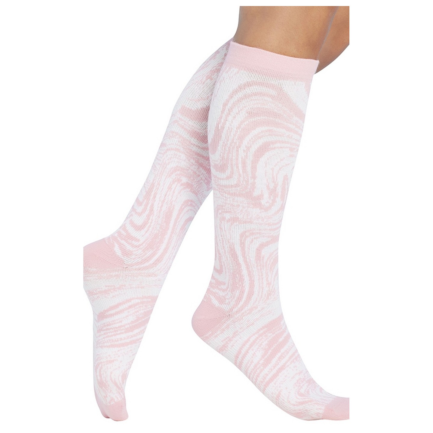 Print Support Tonal Waves Women's Graduated Medium Support Compression Socks by Cherokee