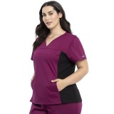 WW2875 Workwear Revolution Flexi Panel V-Neck Top with Kangaroo Pocket by Cherokee