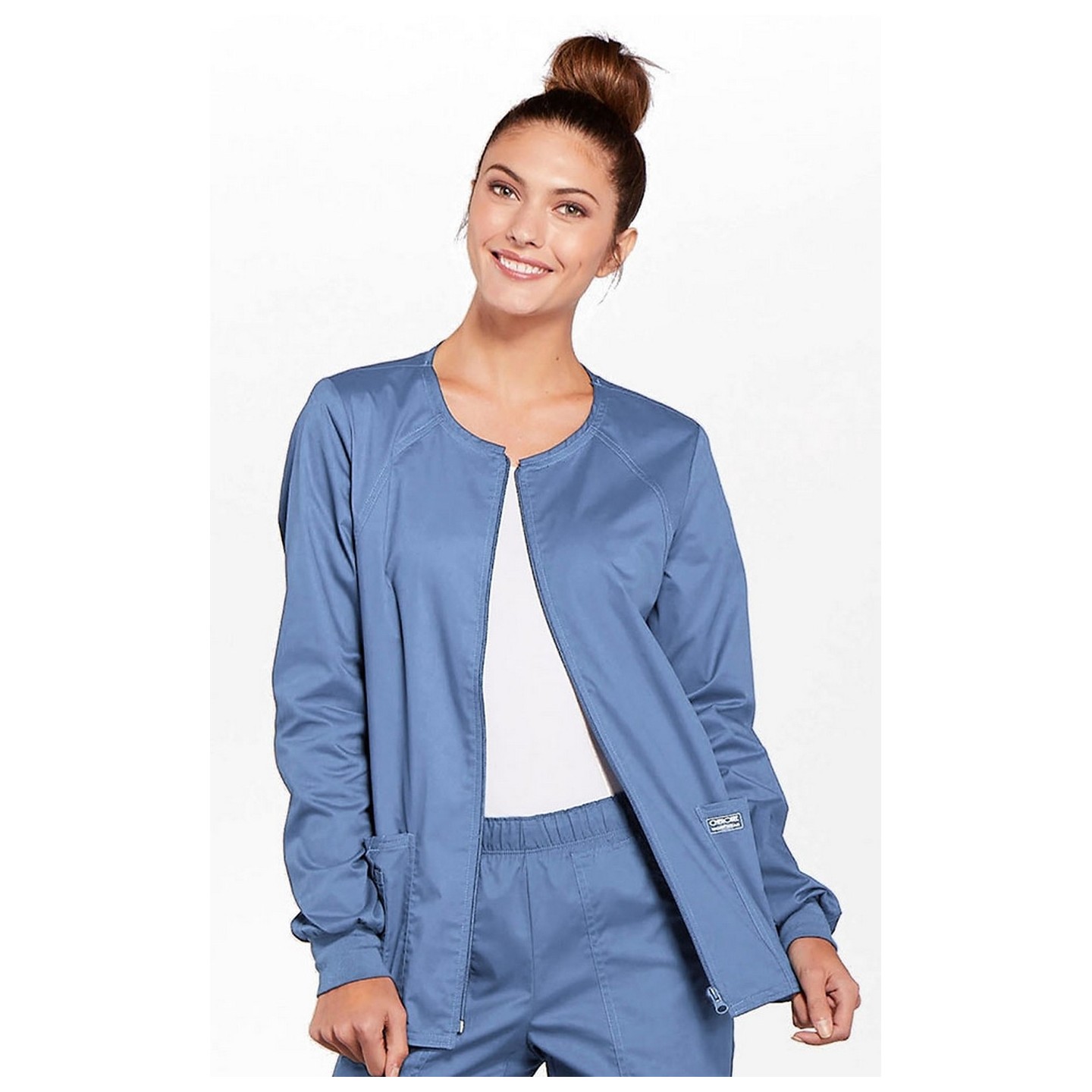 4315 Workwear Core Stretch Round Neck Zip Front Jacket by Cherokee