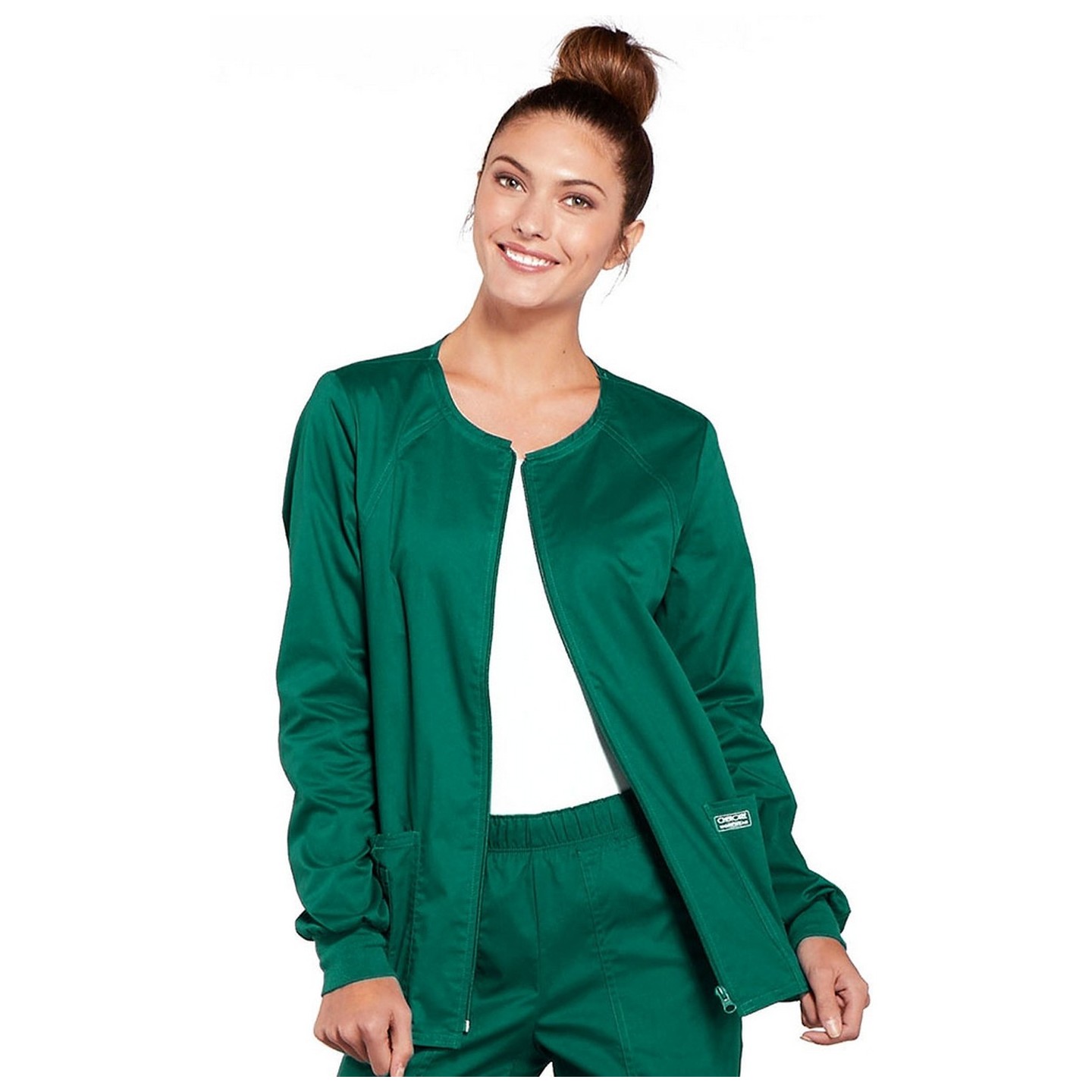 4315 Workwear Core Stretch Round Neck Zip Front Jacket by Cherokee