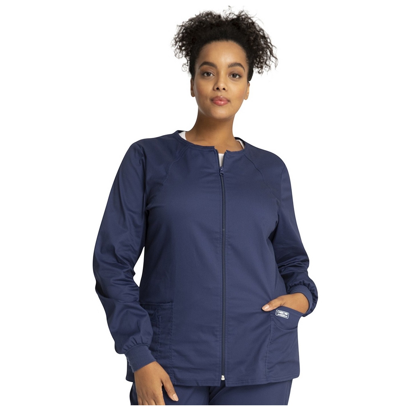 4315 Workwear Core Stretch Round Neck Zip Front Jacket by Cherokee