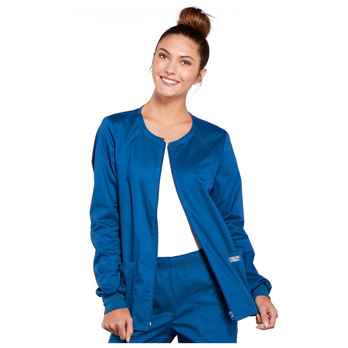 4315 Workwear Core Stretch Round Neck Zip Front Jacket by Cherokee