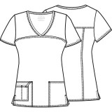 4727 Workwear Core Stretch 3 Pocket V-Neck Top with Back Yoke by Cherokee