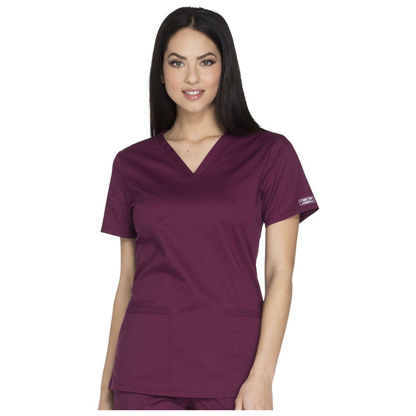 WW630 Workwear Core Stretch 3 Pocket V-Neck Top by Cherokee
