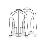 CK303 iFlex Zip Front Jacket with Knit Panels by Cherokee