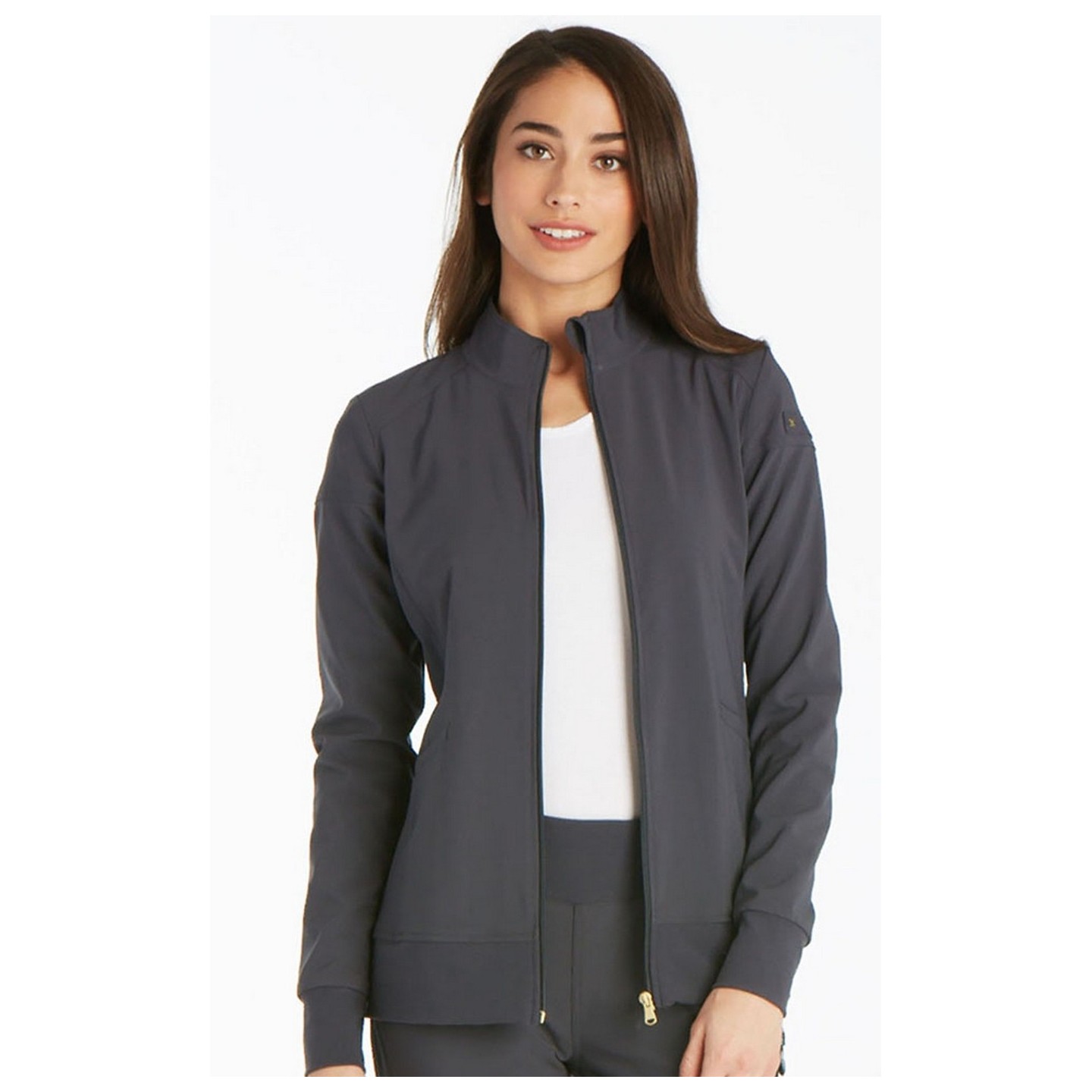 CK303 iFlex Zip Front Jacket with Knit Panels by Cherokee