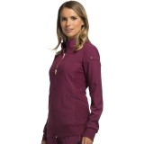 CK303 iFlex Zip Front Jacket with Knit Panels by Cherokee