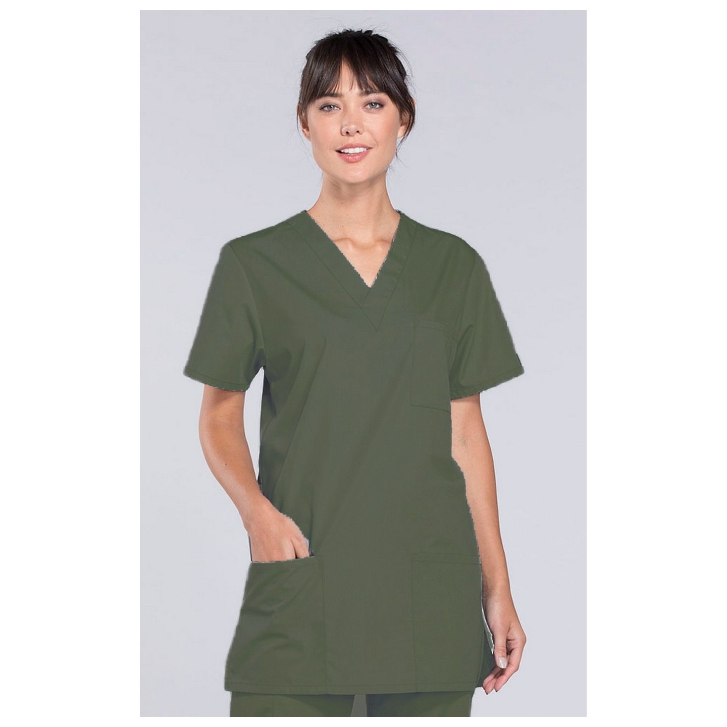 4876 Workwear Originals Haut à Col en V Unisexe avec 3 Poches par Cherokee