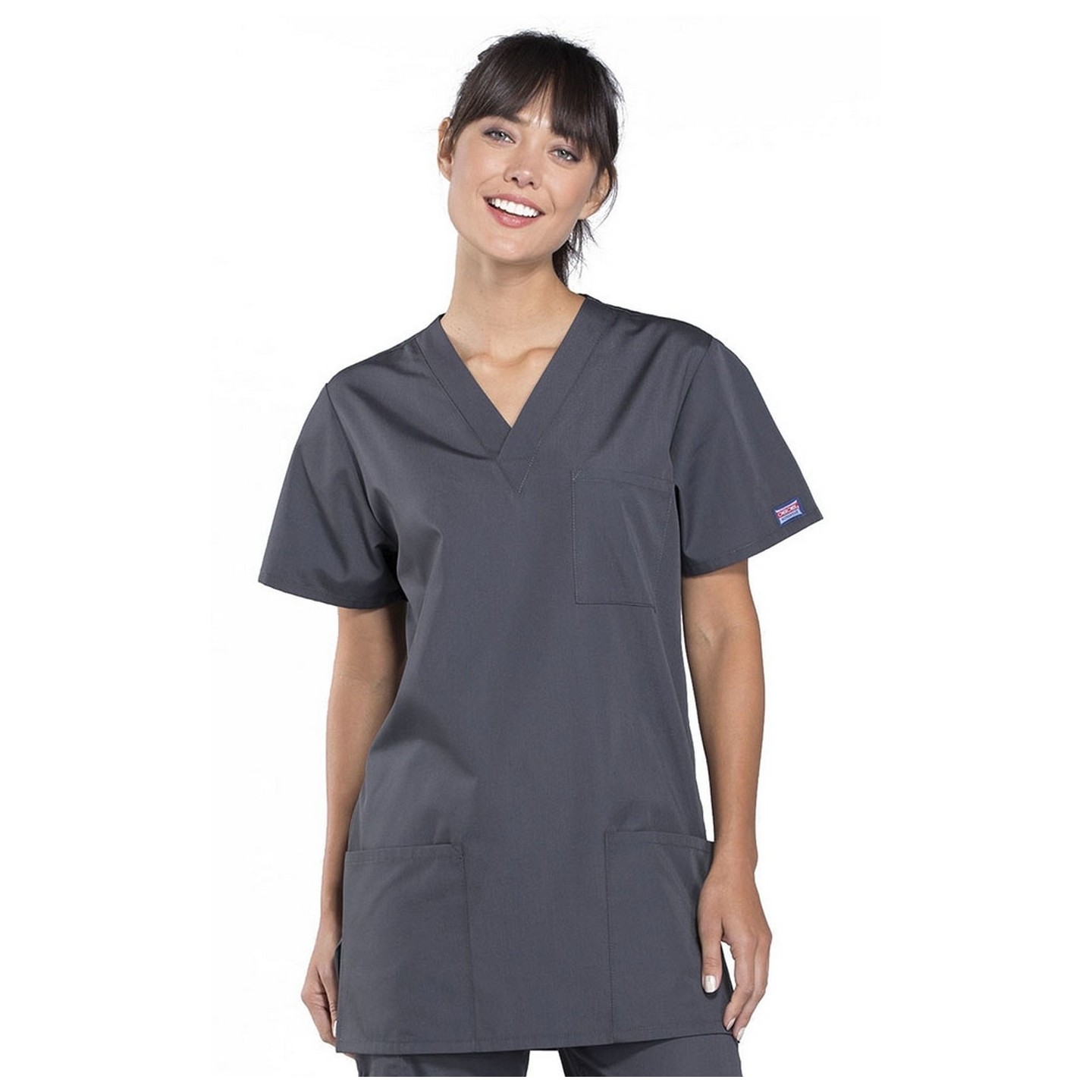 4876 Workwear Originals Haut à Col en V Unisexe avec 3 Poches par Cherokee