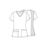 WW645 Workwear Originals V-Neck Top with Knit Panels by Cherokee