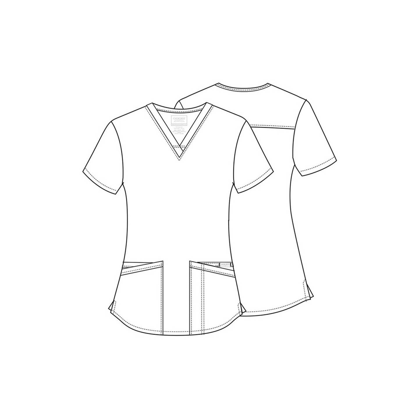 WW665 Workwear Professionals 3 Pocket V-Neck Top by Cherokee
