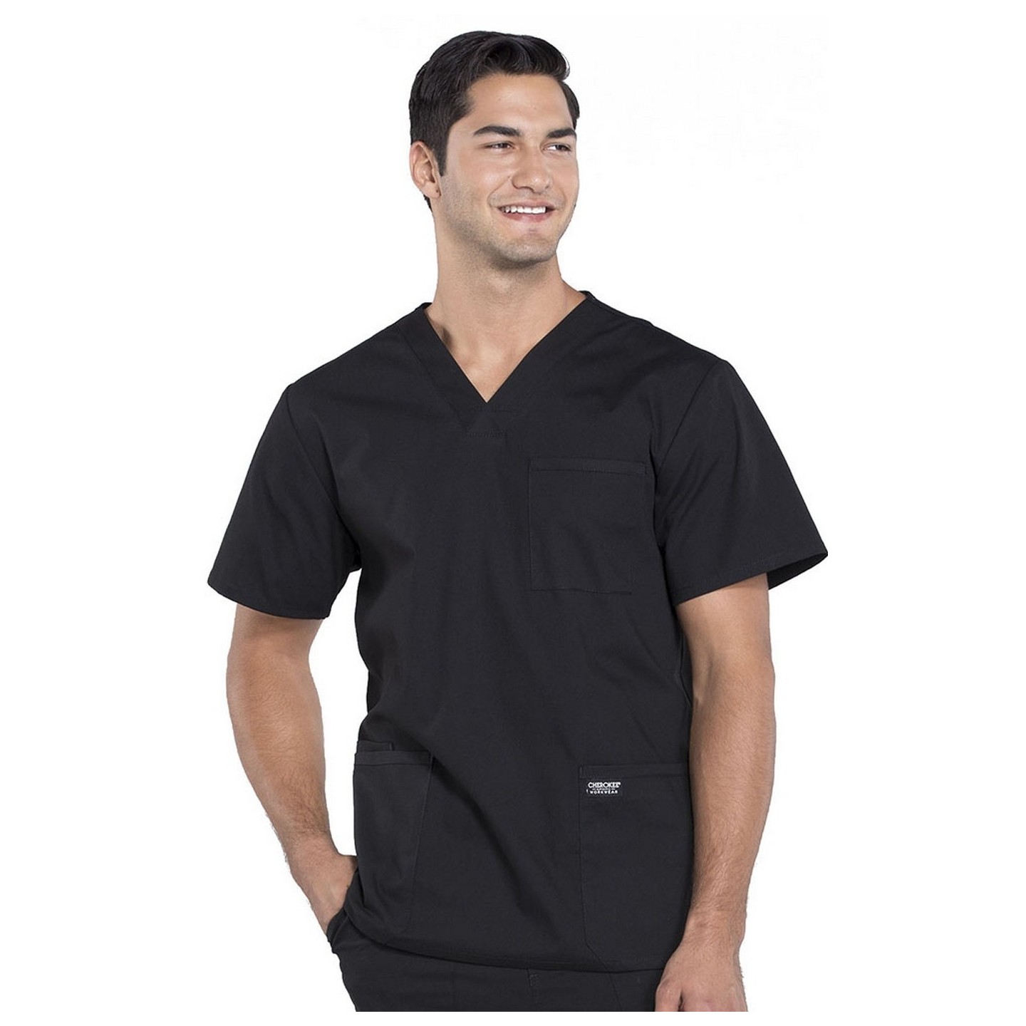 WW695 Workwear Professionals Men's 4 Pocket V-Neck Top by Cherokee