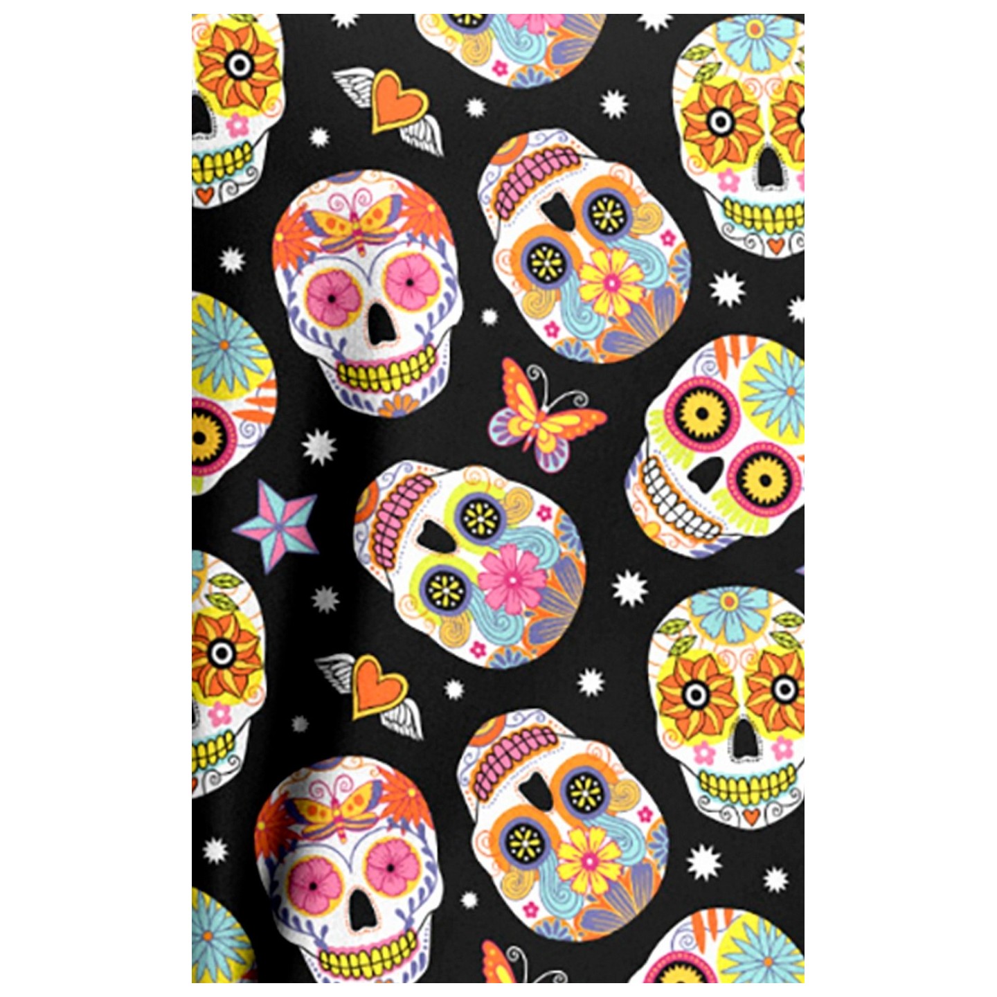 9810 Maevn Haut à Col en V Imprimé pour Femmes - Sugar Skull Dreams