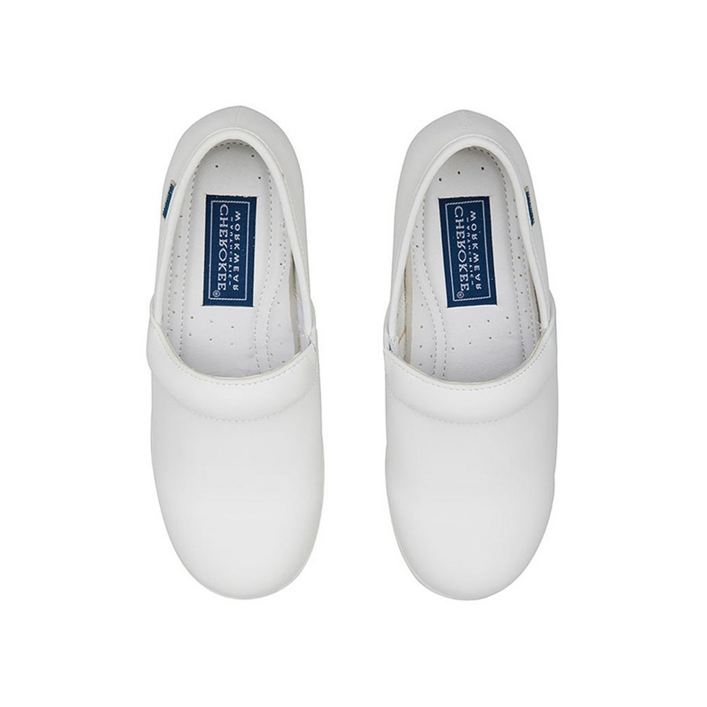 Melody White Slip Resistant Slip On Leather Shoe from Workwear Footwear by Cherokee
