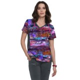 385PR koi Raquel Print Top - Smokey Hayze