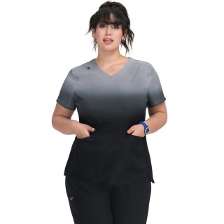 1088PLM koi Lite Reclaim Placement Top with Flex Panels - Platinum Grey/Black Ombre